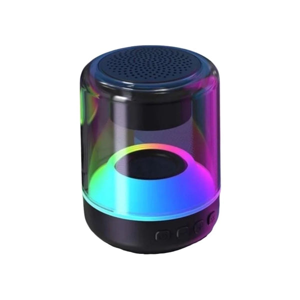 Caixa de Som Potente Led RGB Bluetooth 5.0 Portátil De Vidro